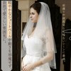 Quikaboo Wedding Veil, Short Length, Lace, 2 Layers, Includes Combs,