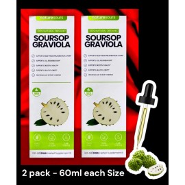 Naturesours 2 pack SOURSOP GRAVIOLA Liquid Drops Natural Antioxidant Immune Boost 60ml Each