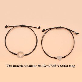 LuLiyLdJ Mother and Daughter Bracelet Set of 2 Matching Heart Shaped Bracelets Jewellery Birthday Gifts for Mother and Daughter Girls, Nylon