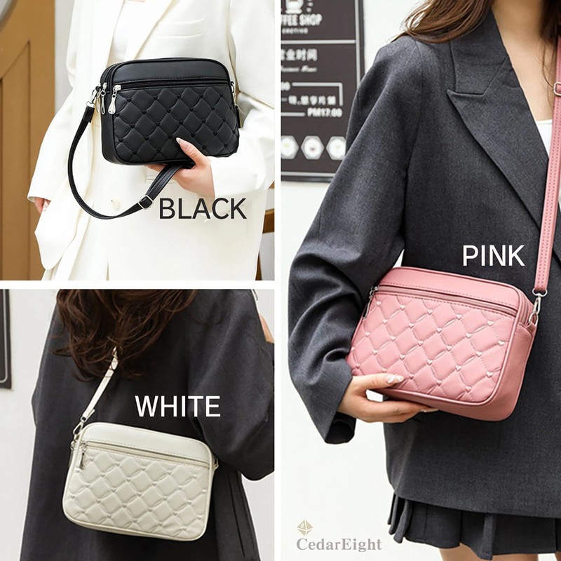 Cedar Eight Women's Heart Pattern Quilted Shoulder Bag, Pink