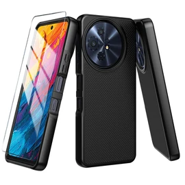 for TCL 60 XE NXTPAPER 5G/TCL 50 XL 5G Case with Tempered Glass Screen Protector,Dual Layer Heavy Duty Shockproof Protection (Black)