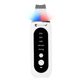 EVOLVE UP Facial Skin Scrubber - Face Cleansing Spatula, Blackhead Remover, Facial Pore Extractor - Portable & Ergonomic Design for Deep Cleansing - 5 in 1 Skincare with Red & Blue Light Stimulation