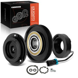 A-Premium Air Conditioner AC Compressor Clutch Kit Compatible with Freightliner Cascadia 2011-2017, Columbia 2015-2018 & Western Star 3700 2000-2001, 3800 1989-1997/1999-2001, With 6 Groove Pulley
