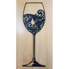 Decor Wine Glass metal wall art plasma cut decor gift idea red white pinot