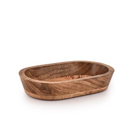 Indus Lifespace Decorative Bowl Mango Wood Hand Carved Home Decor for Dining Table Centerpiece Bowl for Table (10" x 6" x 2")