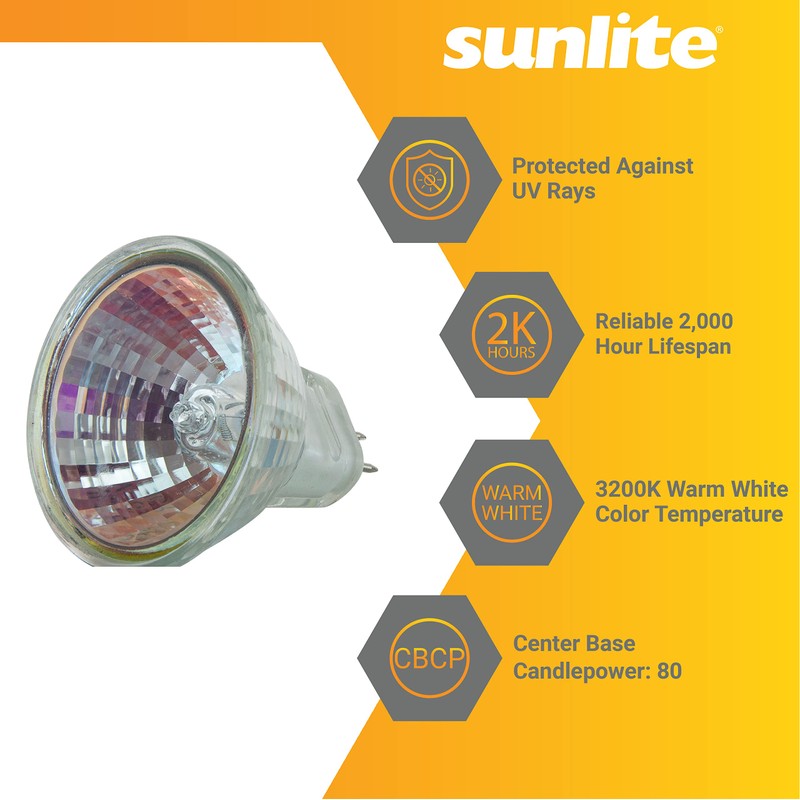 Sunlite 03455 MR11 Halogen Reflector Bulb, 10 Watt, 30° Narrow