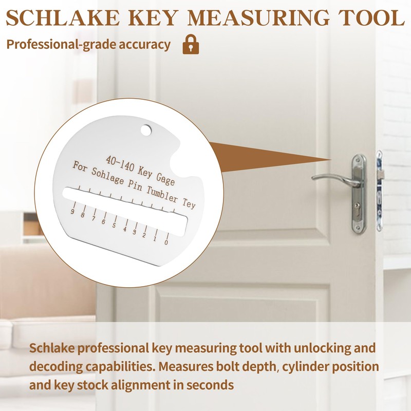 40-104 Key Pin Gauge for Schlage, Professional Measuring Tool, Fit