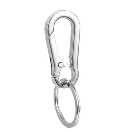 Heavy-Duty Premium Metal Carabiner Keyring with Swivel Clip (Sliver)