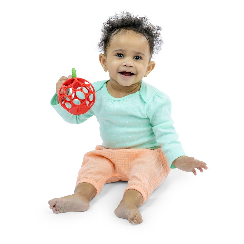 Bright Starts Oball Easy Grasp Red Apple Teether Toy, Hold