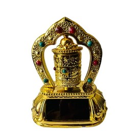 QT S Tibetan Prayer Wheel for Car - Solar Auto Spinning - Buddhism Decorations Buddhist Spinner Scriptures Car Decorative Ornament Car Accessories Interior Parts