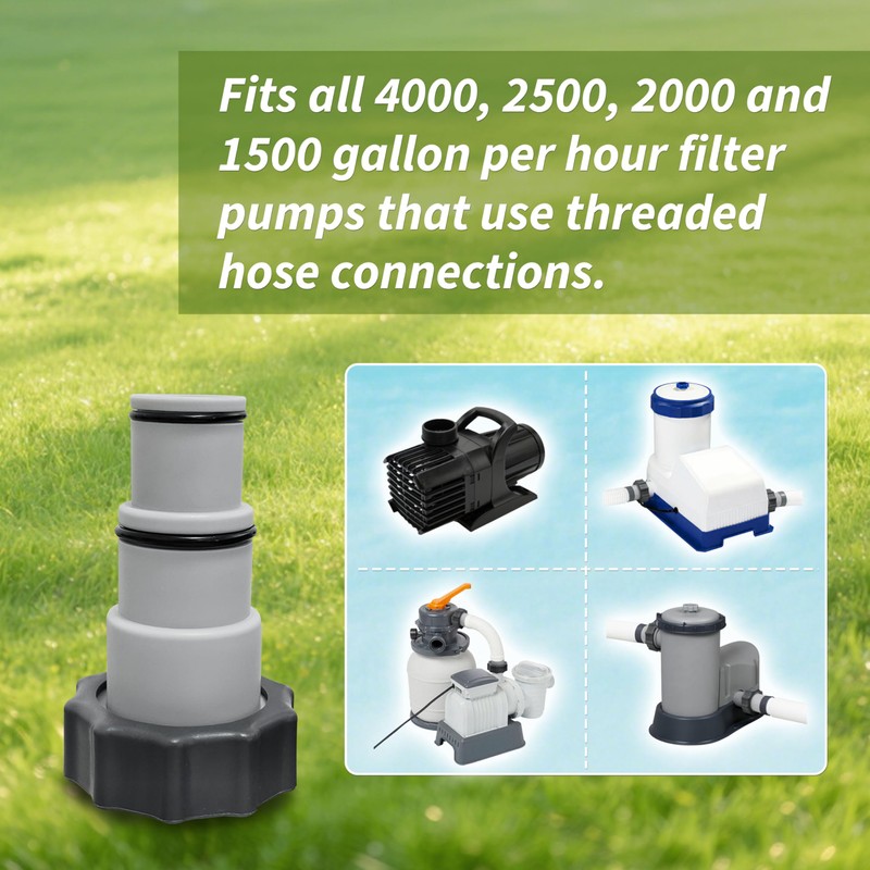 Hose Adapter with Collar Compatible with Intex Threaded Connection Pump