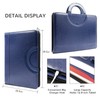 Darolin Zippered Leather Padfolio Portfolio with Hidden Handle and Clipboard,