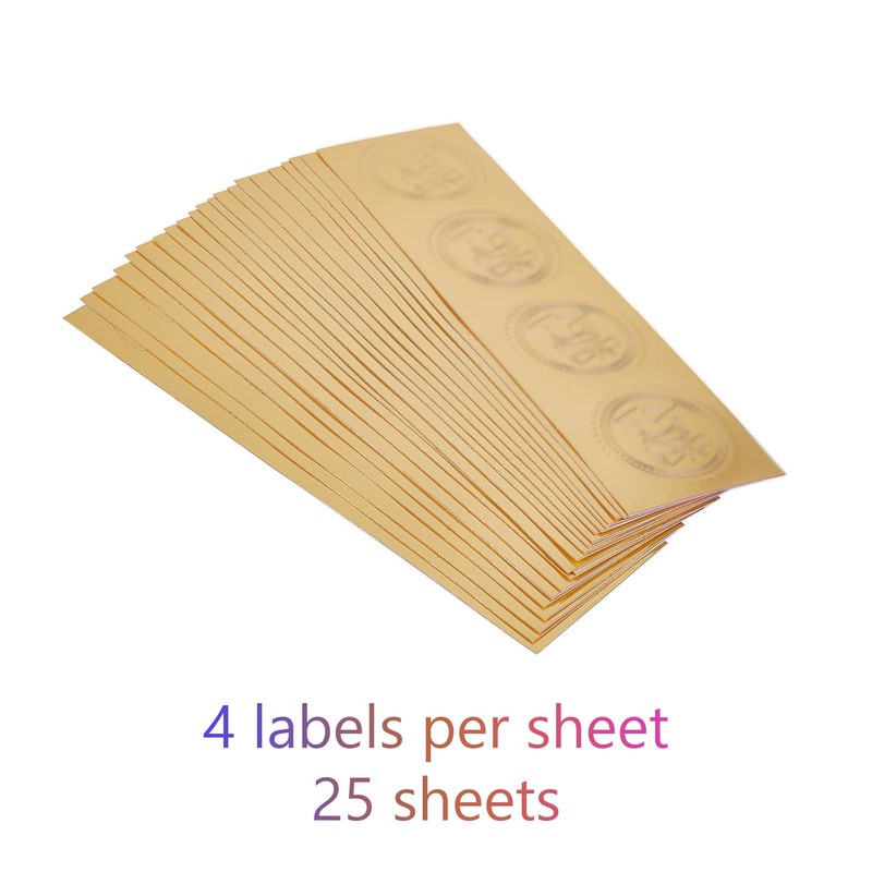 CRASPIRE Graduation Cap Gold Certificate Seals Diploma Embossed Foil Stickers