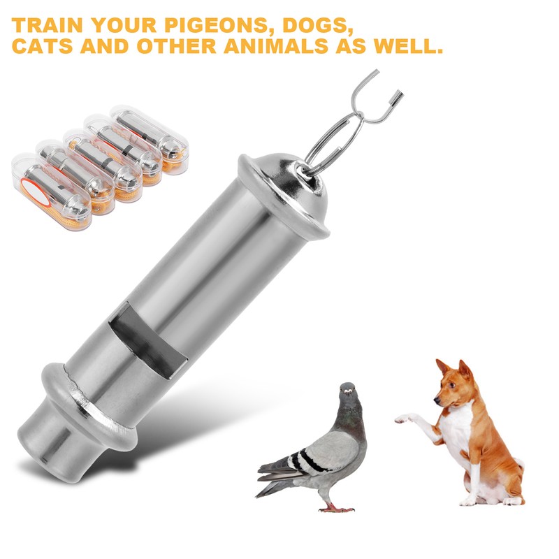 Stainless Steel Ultrasonic Pigeon Whistle with Lanyard for Dog Bird