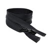 Black Chunky Zip Open-End Fastener Single Slider One Way Resin
