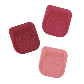 Tovolo Juego de 3 herramientas raspadoras de sartén con forma de búho para limpiar raspado y eliminación de alimentos, utensilios de cocina antiadhere