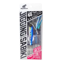 Hayabusa Embankment Jigging Sabiki EX Ace Mounted Set of 2 Hooks, 1.4 oz (40 g), #1 Blue Sardine