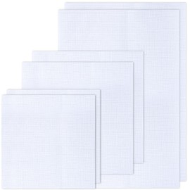 MIDELONG 6 PCS Aida Cloth 14 Count Cross Stitch Fabric, 3 Sizes White Classic Reserve Cross Stitch Aida Cloth for Home DIY Handmade Needlework Craft Embroidery Decoration
