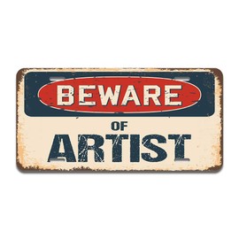 SignMission Beware of Artist Aluminum License Plate | License Plate 12" X 6" Fits Any Car, Truck, SUV, RV, or Trailer | Made in The USA