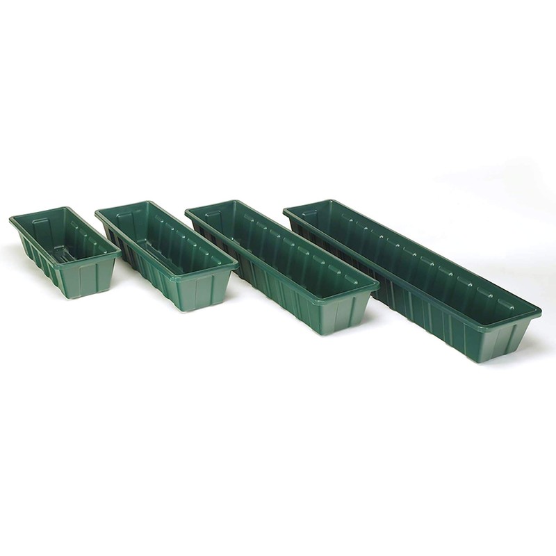 Novelty 203459 Poly-Pro Plastic Flower Box Planter, Hunter Green, 18-Inch