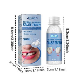 EELHOE 1/2/4pcs EELHOE Moldable Dental Gel Dentures Temporary Fillings Cavities and Teeth Fillings Temporary Tooth Filling Denture Kit Oral false  tooth - Colour: 2PCS