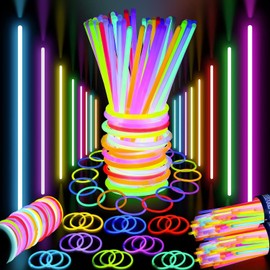 Party Glow Sticks for Kids- 50 Pcs Glow in the Dark Sticks with Connectors- Premium 8 inch Glow Sticks Bulk Party Pack- Glow Party Favors- Ultra Bright Glow Party Supplies- New Years Party- 50 Pack