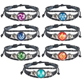 UTIEHD Anime Game Bracelet 7 Pack, Luminous Vision Bracelets Glow in Dark for Collection and Genshin Fans