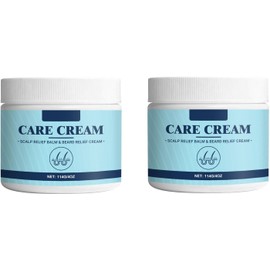 Crema for el cuidado de la barba y el cuero cabelludo, bálsamo hidratante refrescante for el cuidado de la y el cuero cabelludo seco y la piel de la barba(2PCS)