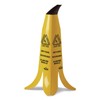 2' Yellow Banana Wet Floor Cone with Brown Stem