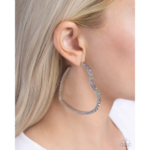 Paparazzi ~ Halftime Hearts Multi Heart Hoop Earrings ~ NEW