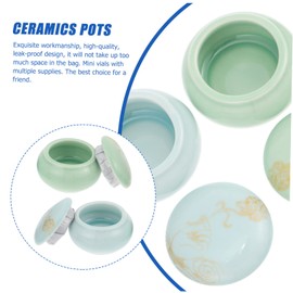 PACKOVE 2PCS Mini Ceramic Lip Balm Jars Refillable Cosmetics Dispenser for Travel Portable Makeup Storage for Beauty Enthusiasts