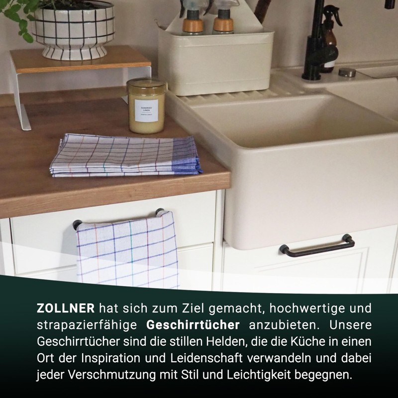 ZOLLNER Set of 10 Cotton Tea Towels in 50 x