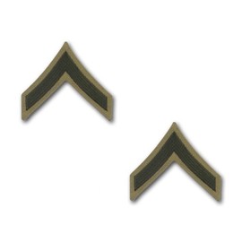 Vanguard Marine Corps Chevron: Private First Class - PFC - Green ON Khaki, Male