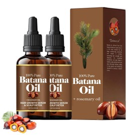 Batana Oil with Rosemary for Hair Growth, 100% Pure & Natural, Enhances Hair & Skin Radiance Nourishment, Reduce Hair Loss, Organic Hair Oil for All Hair Types, (2pcs)