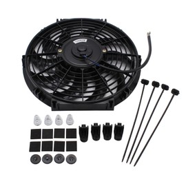 1 SET Black Fan 12" inch Universal Slim Fan Electric Radiator Engine Cooling Fans Push Pull 12V With Mount Brackets And Tie Straps Kit