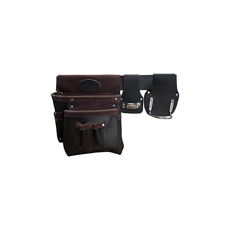 Rolson 68865 Single Leather Top Grain Tool Pouch With Belt,