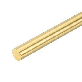 sourcing map 1 Pcs 15/32"(12mm) Dia Brass Solid Round Rod, 4"(102mm) Length H62 Brass Lathe Bar Stock Round Brass Rod for DIY Crafts Industry Construction