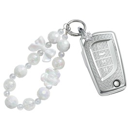Pangpai Key Fob Cover for Toyota Fortuner Tundra Camry RAV4 Highlander Corolla Smart Key TPU Keys Case Shell Protector with Keychain Lanyard Women Cute