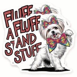 Dog Magnets - Fluff and Stuff - Maltese Puppy Magnets - 2 Pack - 5" Wide Design - Sticks to Fridges, Lockers, Toolboxes & More - Made in USA - AQM2827