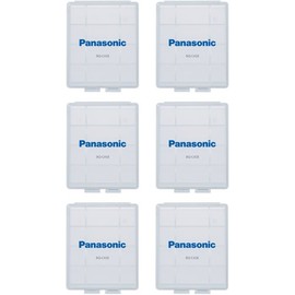 Panasonic BQ-CASE6SA Battery Storage Cases with 4AA or 5AAA Battery Capacity, 6 Pack