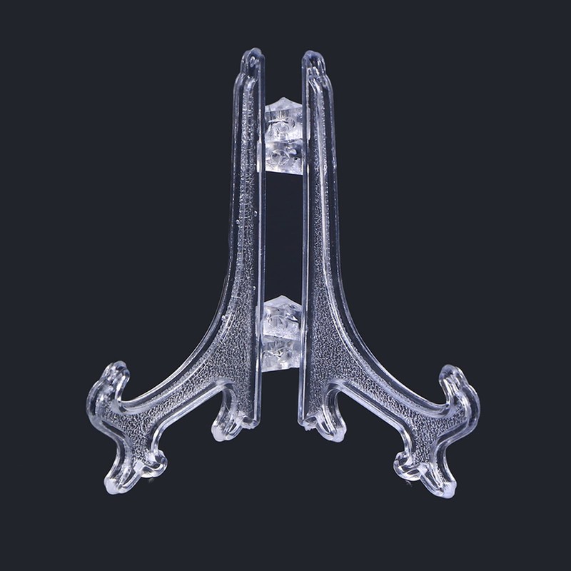 Punhung 20 Pack Clear Plastic Easel Plate Stands Holders Display