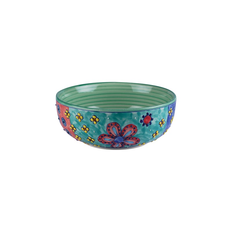 Gall&Zick Bowl 19 cm Diameter Hand-Painted Ceramic Salad Bowl (Green)