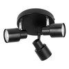 firstchoicelighting Black Bathroom Ceiling Spotlight, Modern 3 Way Adjustable Spot