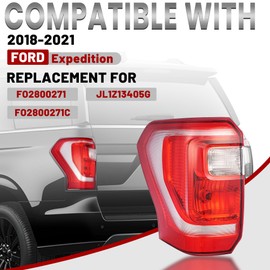 HECASA Tail Light Left Compatible with 2018-2021 Ford Expedition Replacement for FO2800271 JL1Z13405G FO2800271C Rear Brake Light Lamp Taillight Red Lens Driver Side