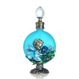 YU FENG Vintage Cherub Angel Perfume Bottles Empty Decorative Refillable Crystal Glass Perfume Bottle(Blue,30ML)