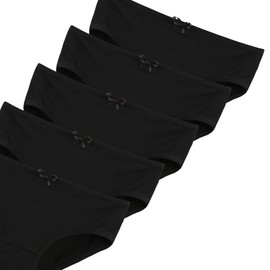 Donella Girls' Soft Cotton Underwear - Kids Bikini Brief Panties for Girls and Toddlers 5-Pack, Black, Age: 2-3