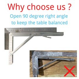 Folding Shelf Brackets 12 inch Heavy Duty,Max Load: 550 lb-Stainless Steel Collapsible Shelf Bracket,Wall Mounted Folding Table Bracket Save Space,Pack of 2