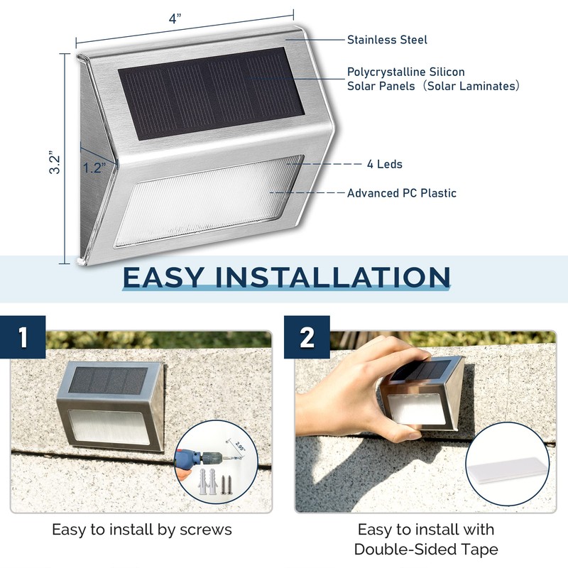 SOLPEX Solar Step Lights, 16 Pack Stair Lights, Outdoor Fence