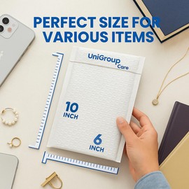 Bubble Mailers, 6 x 10 inches, Small Business Shipping Supplies, Pack of 10 for Jewelry
