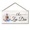 FUQWZ Zen Den Wooden Sign with Stand - Serene Meditation